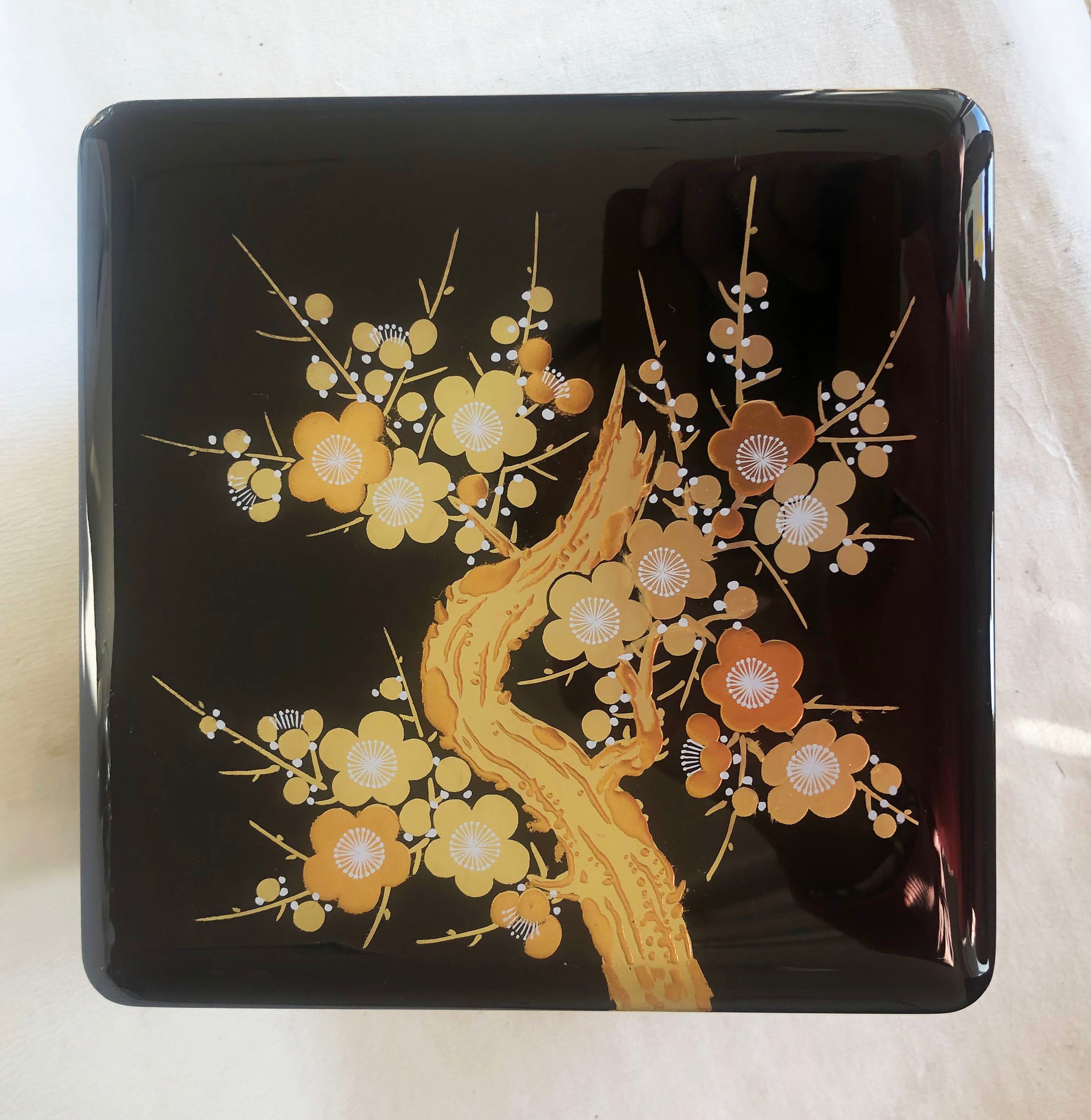 重箱 おせち 三段重 木製扇面花丸松竹梅蒔絵 溜内朱 6.5寸 20cm 漆器