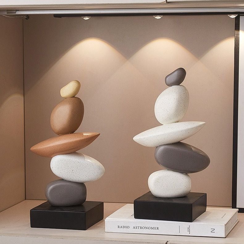 和モダン 積み石オブジェ 置物 装飾 インテリア 石 アート ロック