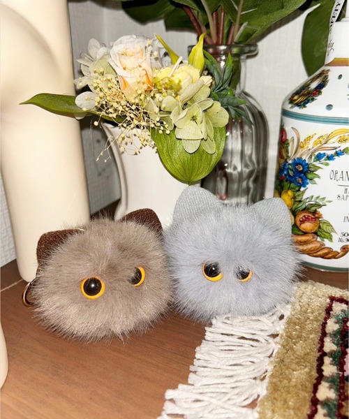 セール】【 Port / ポート 】 モコモコ ネコ キーホルダー