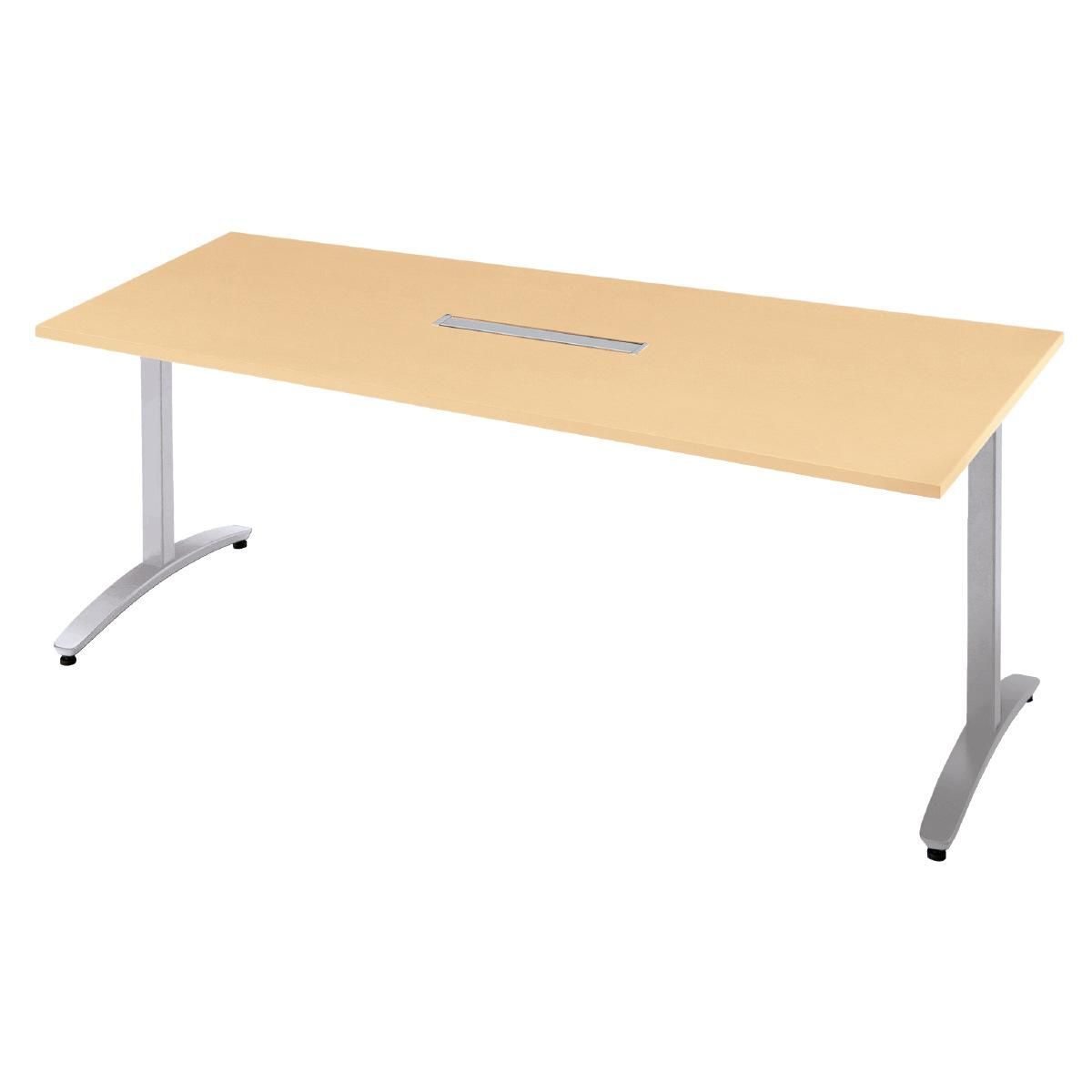 プラス 会議テーブル NN-1809TADH 【T字脚アジャスター】【配線口付