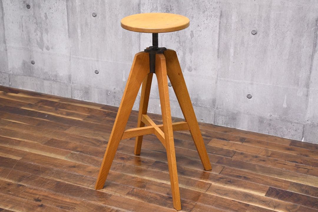 ECC16 展示品 トラックファニチャー KT ハイスツール オーク無垢材 ハイスツール 天然木 無垢材 オーク 木製スツール ウッドスツール