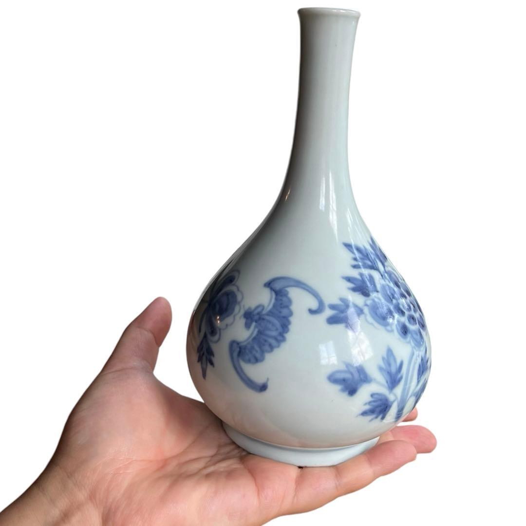 李朝 鶴首花入 分院 染付け 韓国 朝鮮 古美術 骨董 蝙蝠牡丹文 コウモリ 李朝 青花草花文壺 全高38cm 韓国 朝鮮 陶磁器 希少 花瓶 白磁 染付